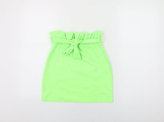 Stylewise Womens Green Geometric Polyester Mini Skirt Size 8