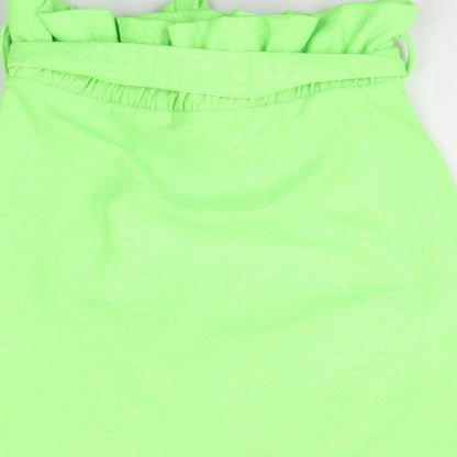 Stylewise Womens Green Geometric Polyester Mini Skirt Size 8