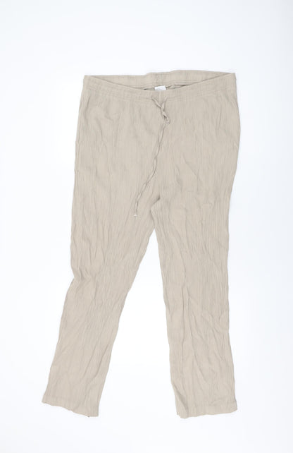 Womens UK Size 22 Damart Regular Fit  Beige Trousers