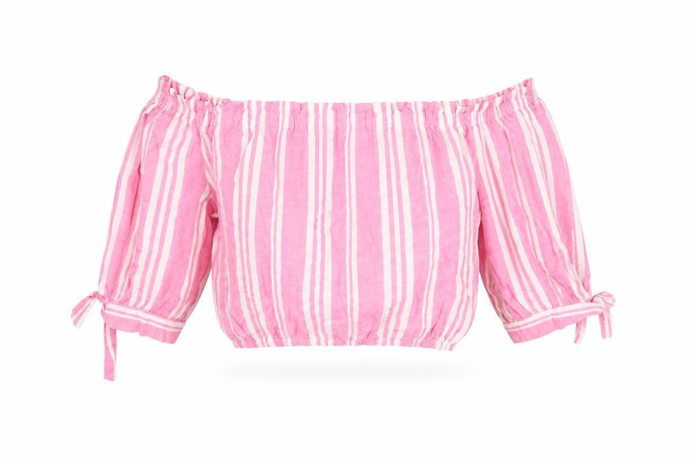 Womens UK Size 12 New Look Pink Cropped T-Shirt