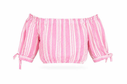 Womens UK Size 12 New Look Pink Cropped T-Shirt