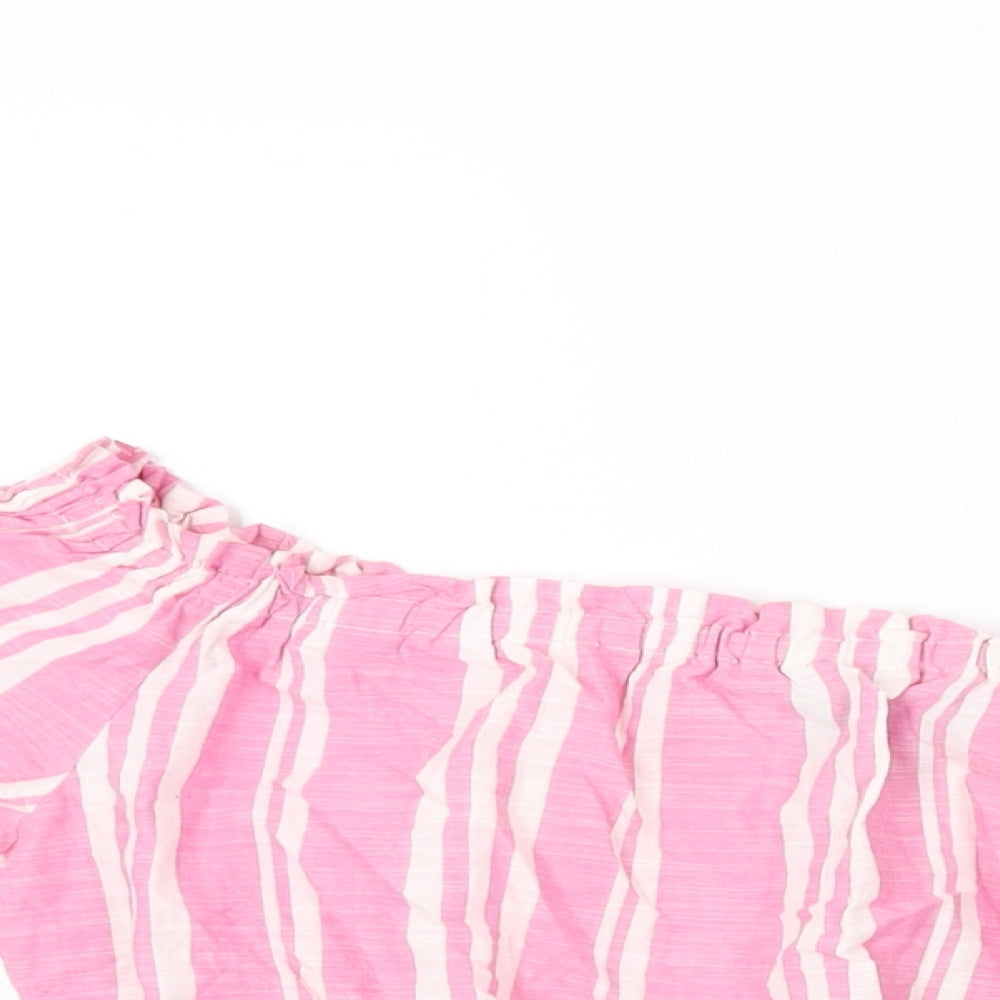 Womens UK Size 12 New Look Pink Cropped T-Shirt