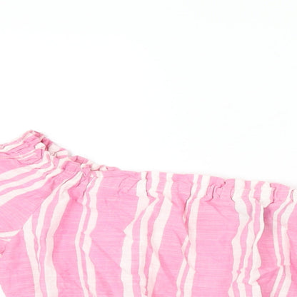 Womens UK Size 12 New Look Pink Cropped T-Shirt