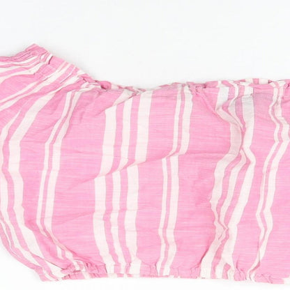 Womens UK Size 12 New Look Pink Cropped T-Shirt