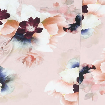 Originals Womens Pink Floral Polyester Basic T-Shirt Size M V-Neck