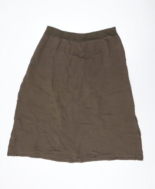 Purejill Womens Brown Polyester Swing Skirt Size M