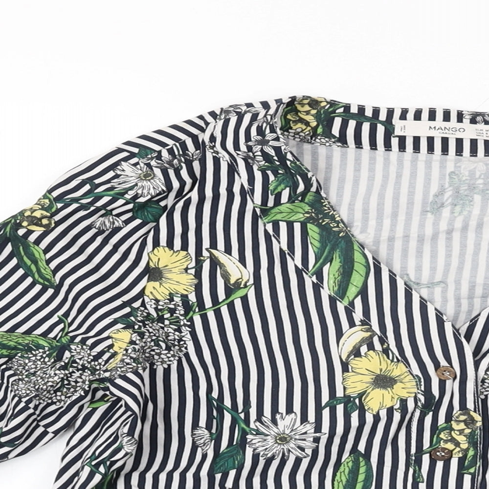 Womens UK Size M Mango White Basic Button-Up