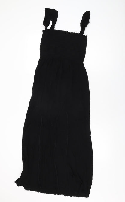 New Look Womens Black Polyester Maxi Size L Square Neck Pullover