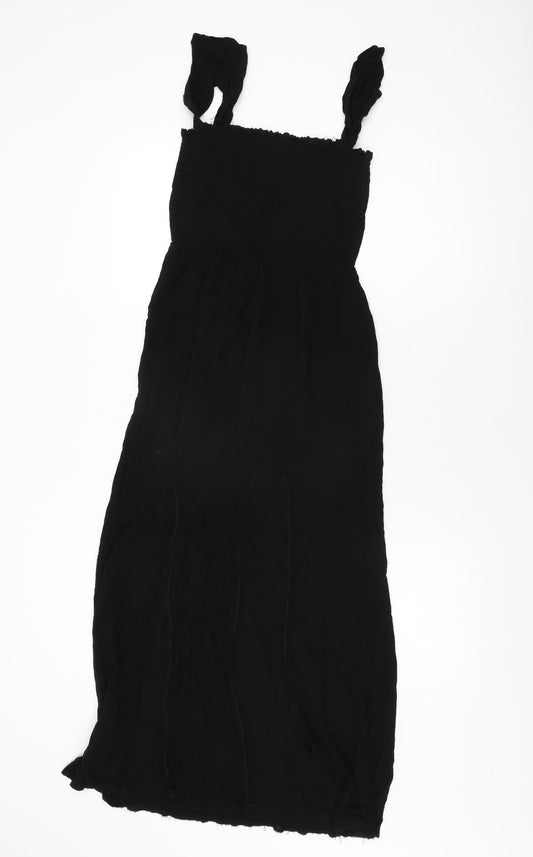 New Look Womens Black Polyester Maxi Size L Square Neck Pullover