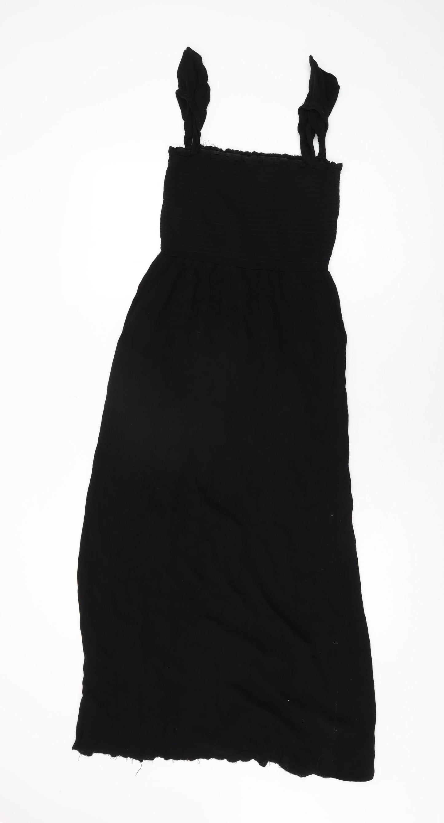 New Look Womens Black Polyester Maxi Size L Square Neck Pullover