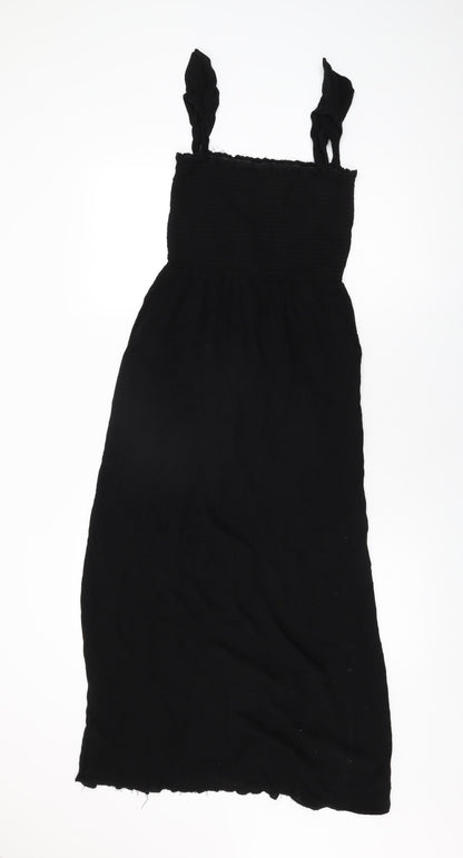 New Look Womens Black Polyester Maxi Size L Square Neck Pullover