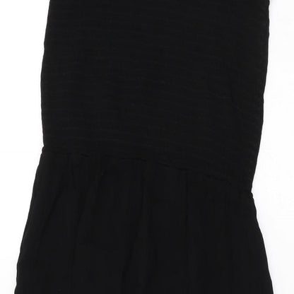 New Look Womens Black Polyester Maxi Size L Square Neck Pullover