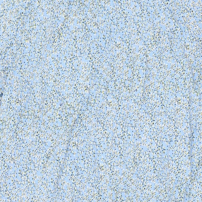 Monsoon Womens Blue Floral Viscose Shift Size L V-Neck Pullover