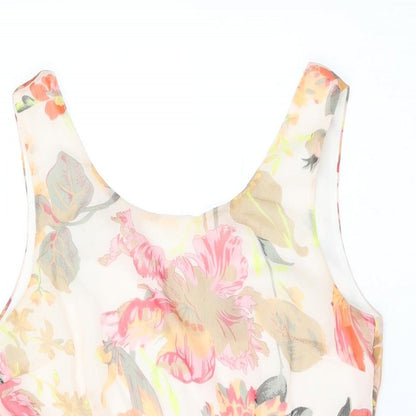 Apricot Womens Pink Floral Polyester Skater Dress Size XS Round Neck Zip