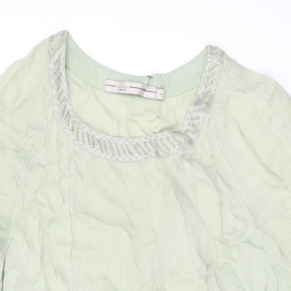 Blank Womens Green Silk Shift Size S Round Neck Pullover