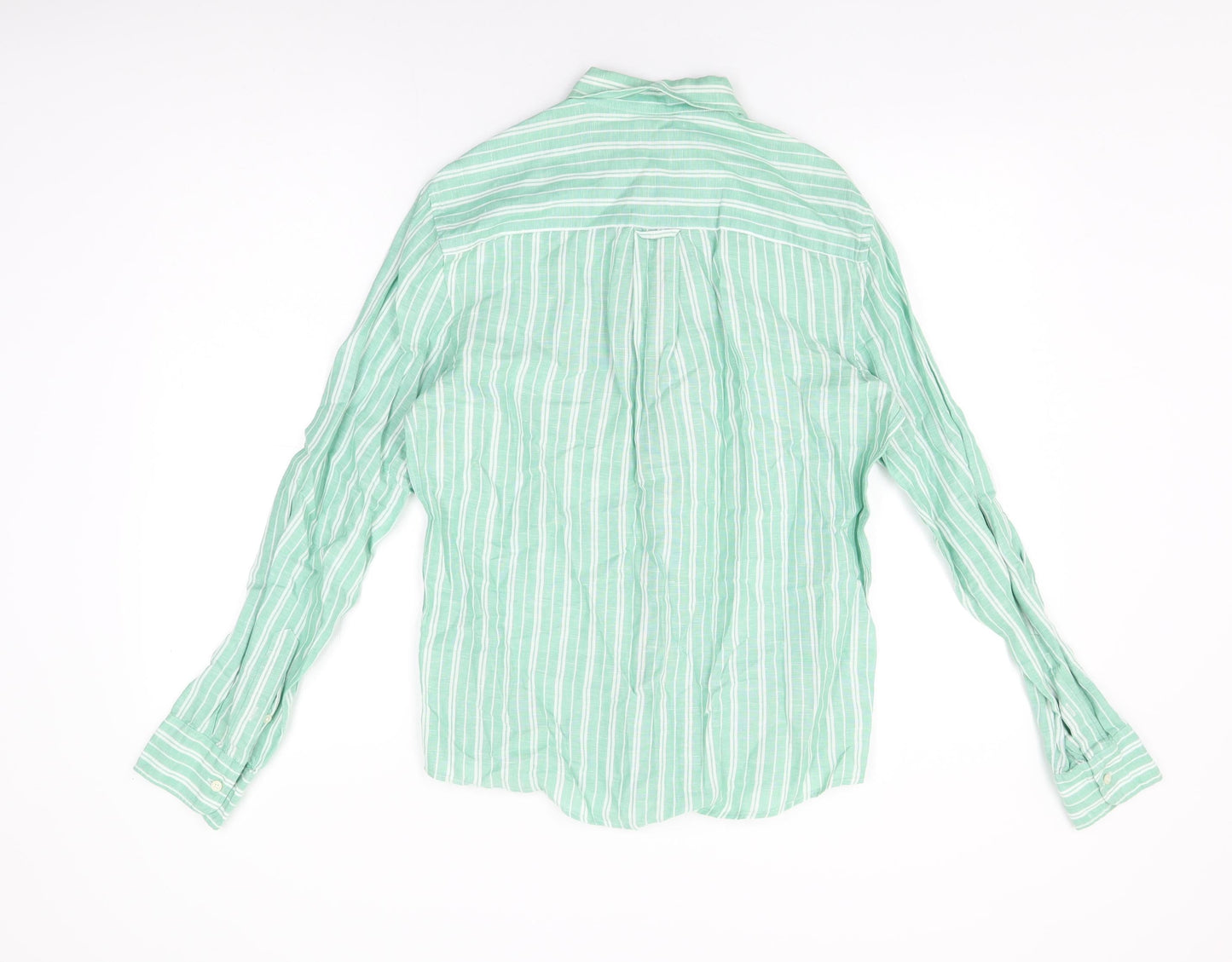 Womens UK Size S Zara Green Basic Button-Up