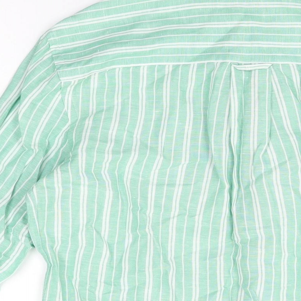 Womens UK Size S Zara Green Basic Button-Up