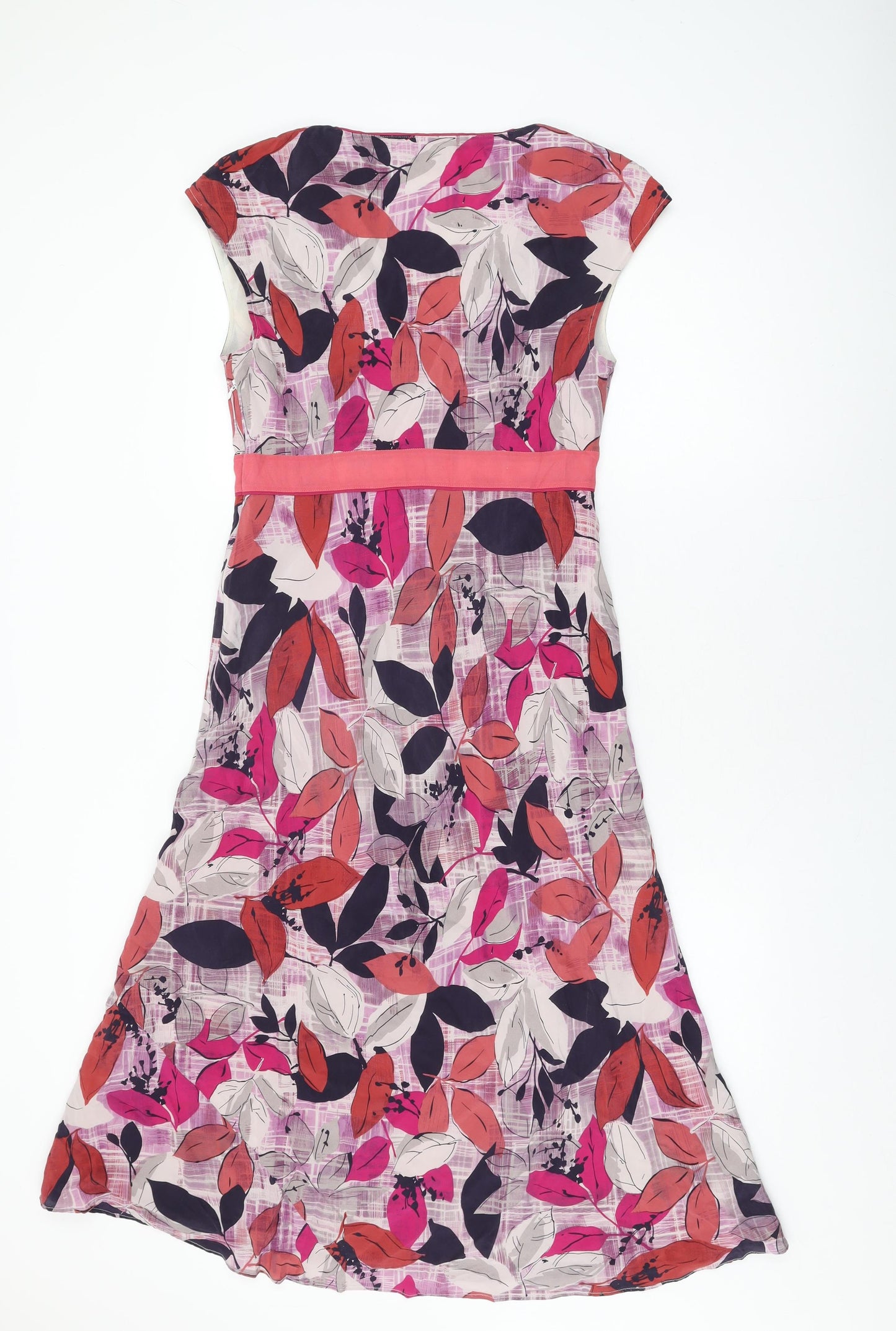 Monsoon Womens Multicoloured Floral Polyester A-Line Size 12 V-Neck Zip