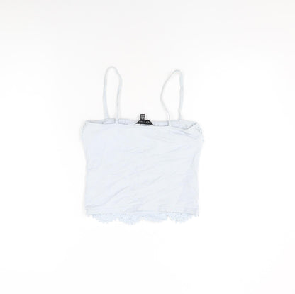 Womens UK Size 8 New Look Blue Cropped T-Shirt