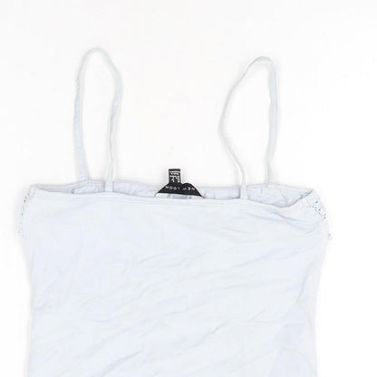 Womens UK Size 8 New Look Blue Cropped T-Shirt