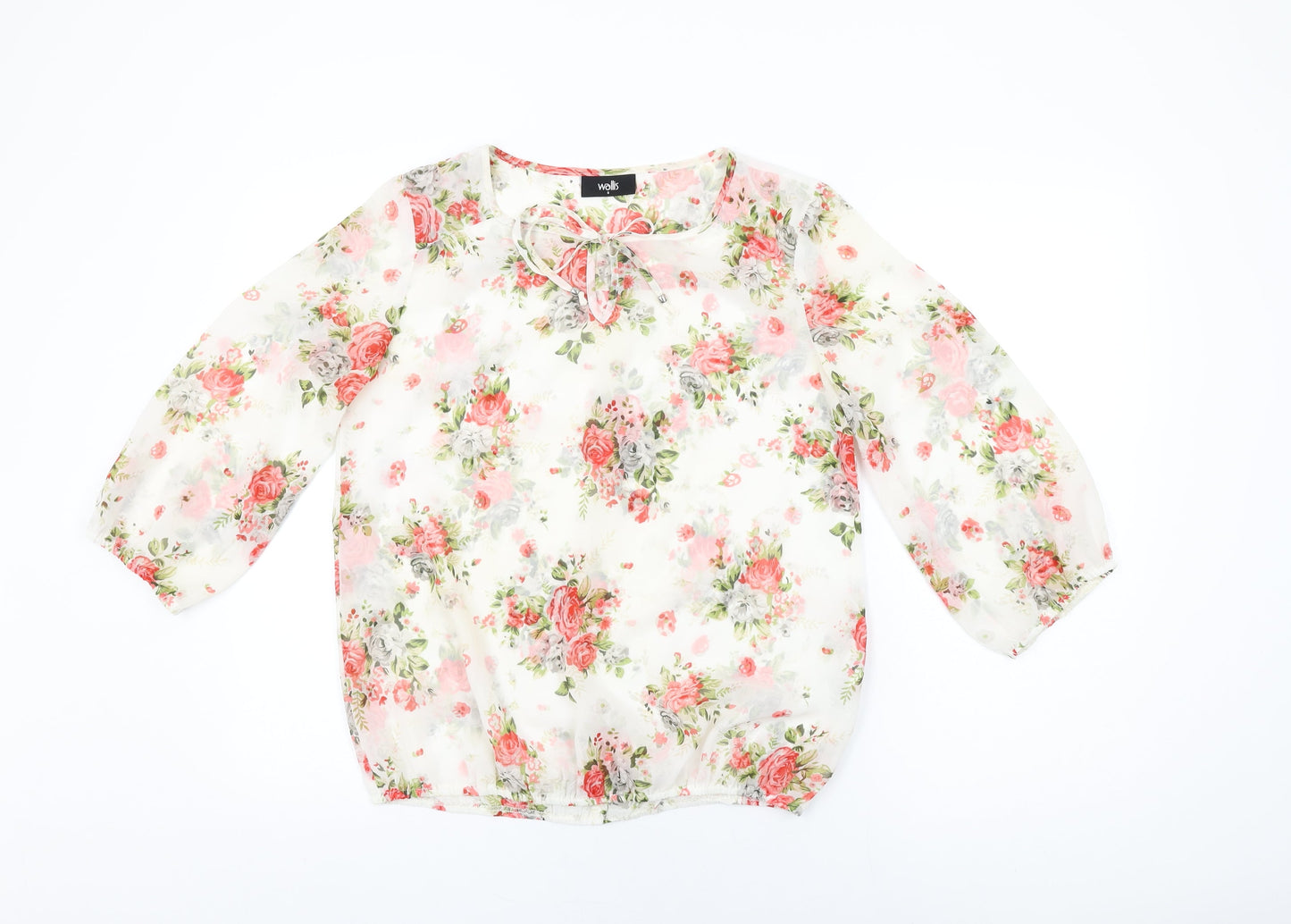 Womens UK Size S Wallis White Basic Blouse
