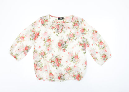 Womens UK Size S Wallis White Basic Blouse