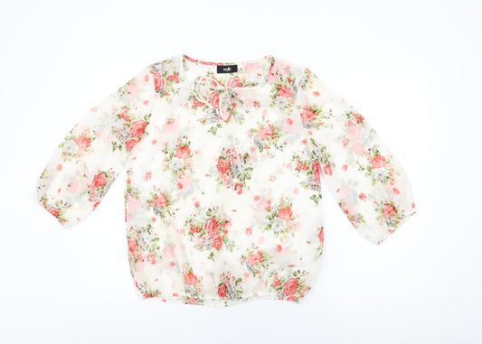 Womens UK Size S Wallis White Basic Blouse