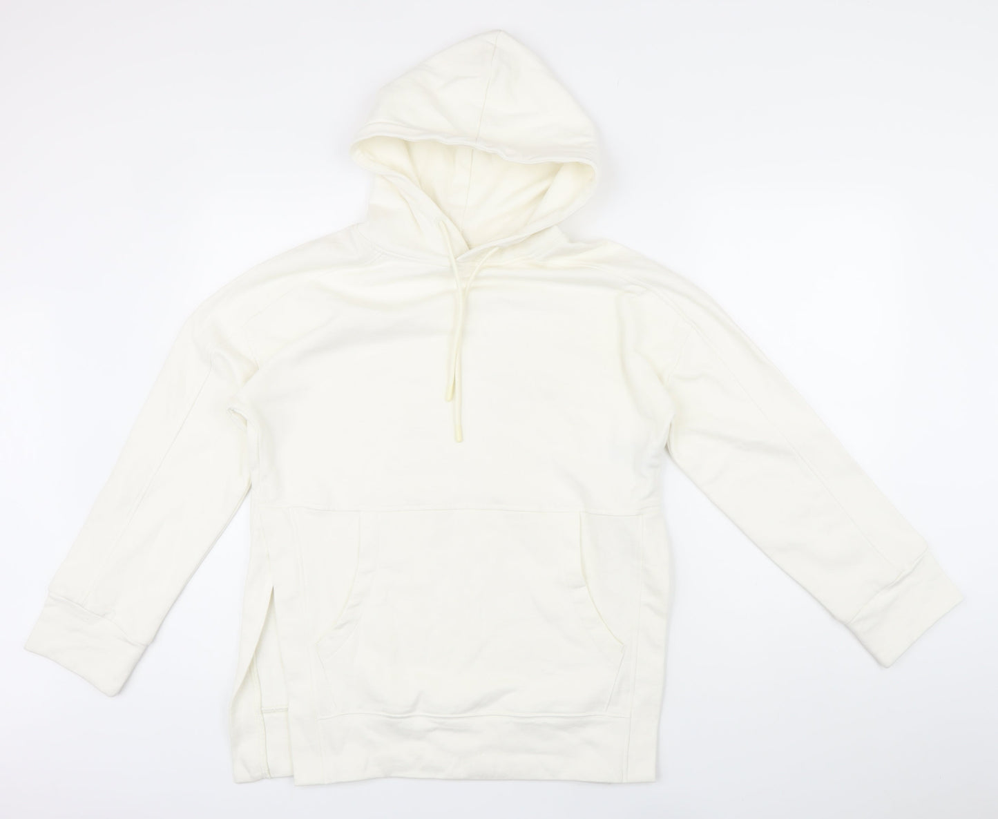 FW Bridge Womens Ivory Cotton Pullover Hoodie Size 6 - Side Vents