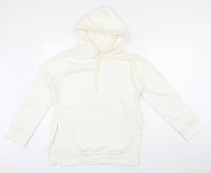 FW Bridge Womens Ivory Cotton Pullover Hoodie Size 6 - Side Vents