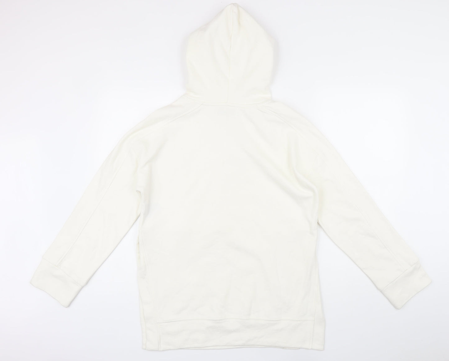 FW Bridge Womens Ivory Cotton Pullover Hoodie Size 6 - Side Vents