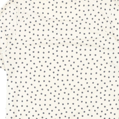 H&M Womens Ivory Floral Cotton Basic Button-Up Size M Round Neck