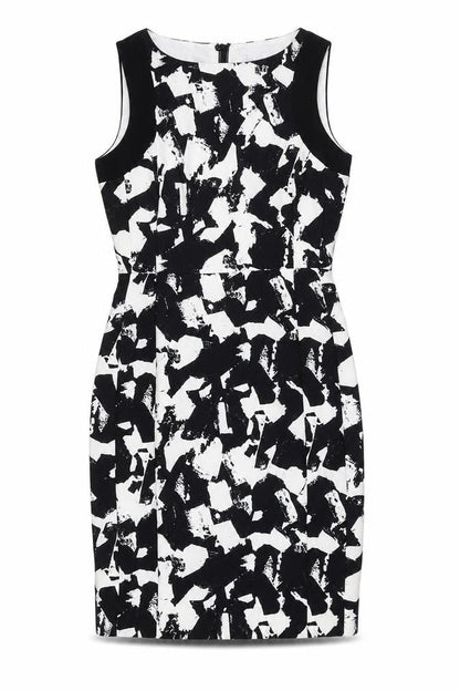 H&M Womens Ivory Polyester Pencil Dress Size 6 Round Neck Zip