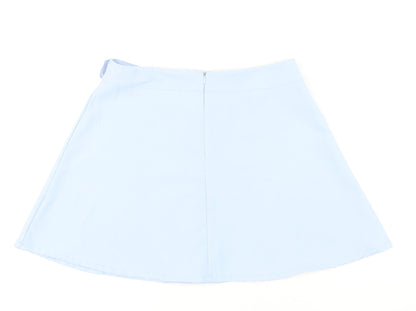Misspap Womens Blue Polyester A-Line Skirt Size 12 Zip