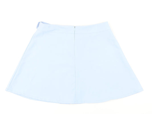 Misspap Womens Blue Polyester A-Line Skirt Size 12 Zip