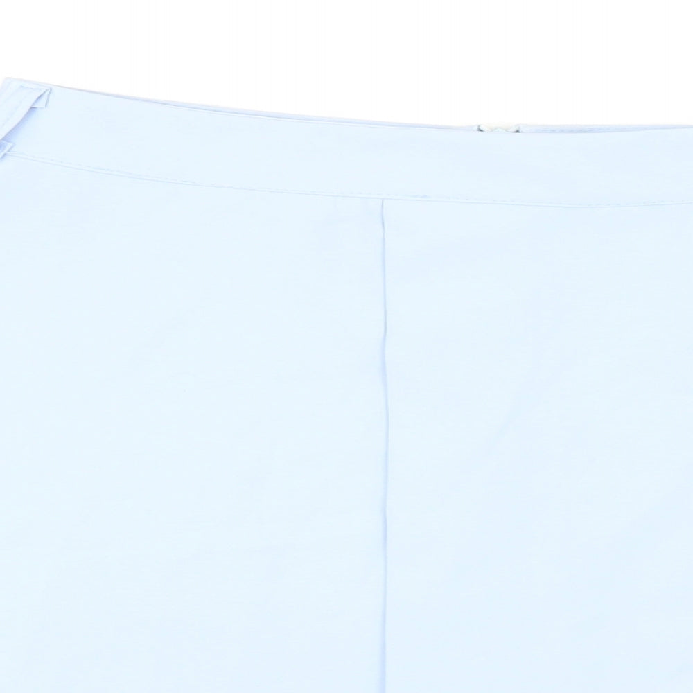 Misspap Womens Blue Polyester A-Line Skirt Size 12 Zip