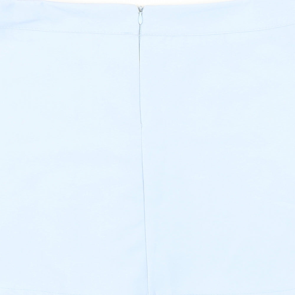 Misspap Womens Blue Polyester A-Line Skirt Size 12 Zip