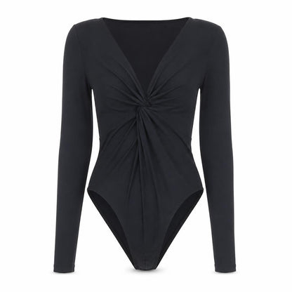 Womens UK Size 8 Topshop One-Piece Black Bodysuit