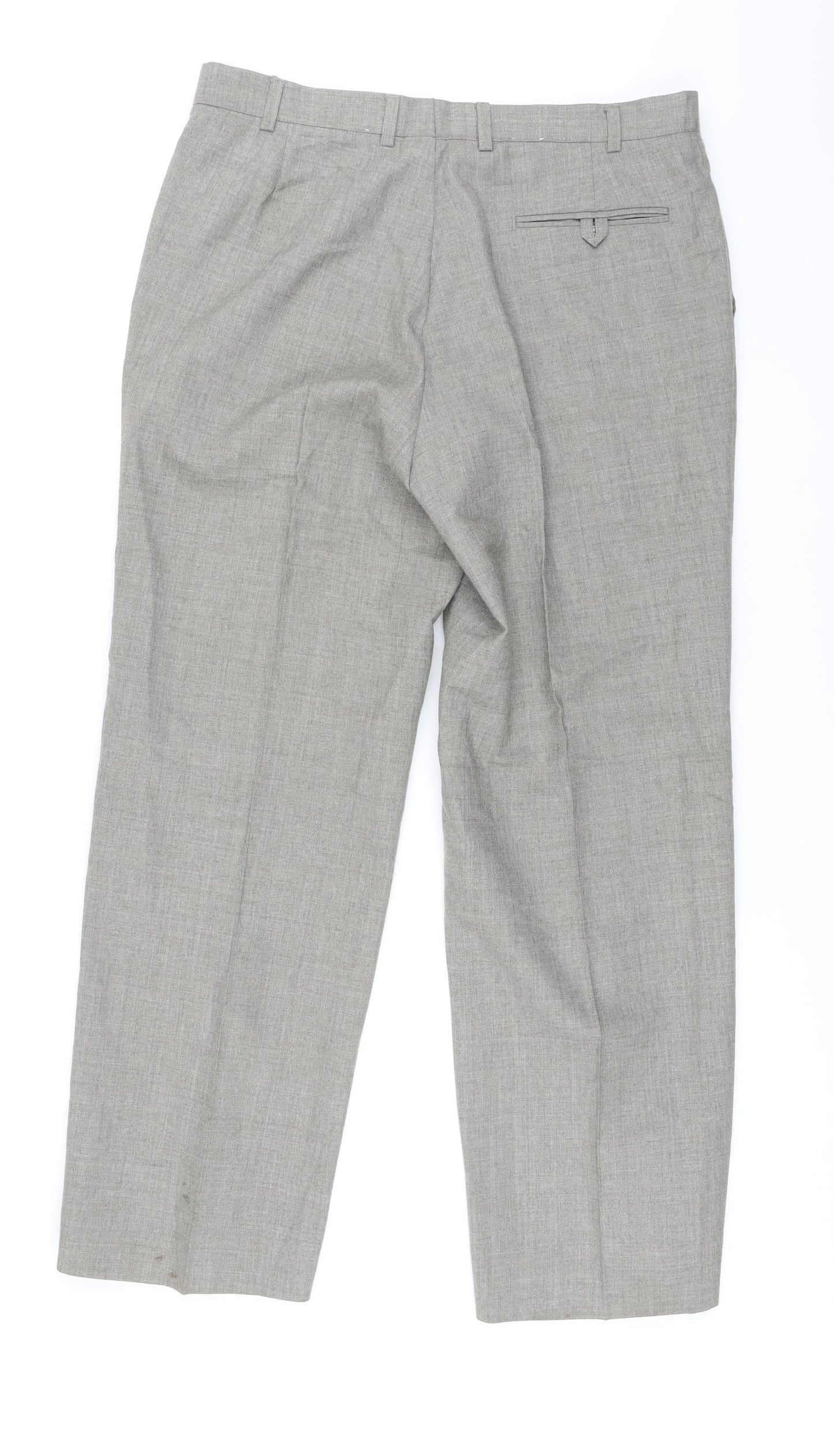 St Michael Mens Green Polyester Trousers Size 36 in L29 in Regular