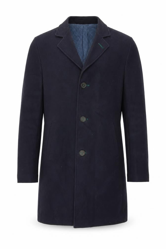 Mens UK Size M EL GANSO Blue Overcoat