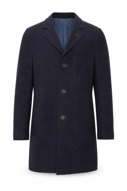Mens UK Size M EL GANSO Blue Overcoat