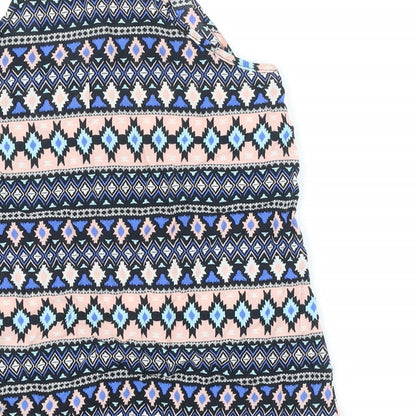 Divided by H&M Womens Multicoloured Viscose Basic Button-Up Size 6 Halter