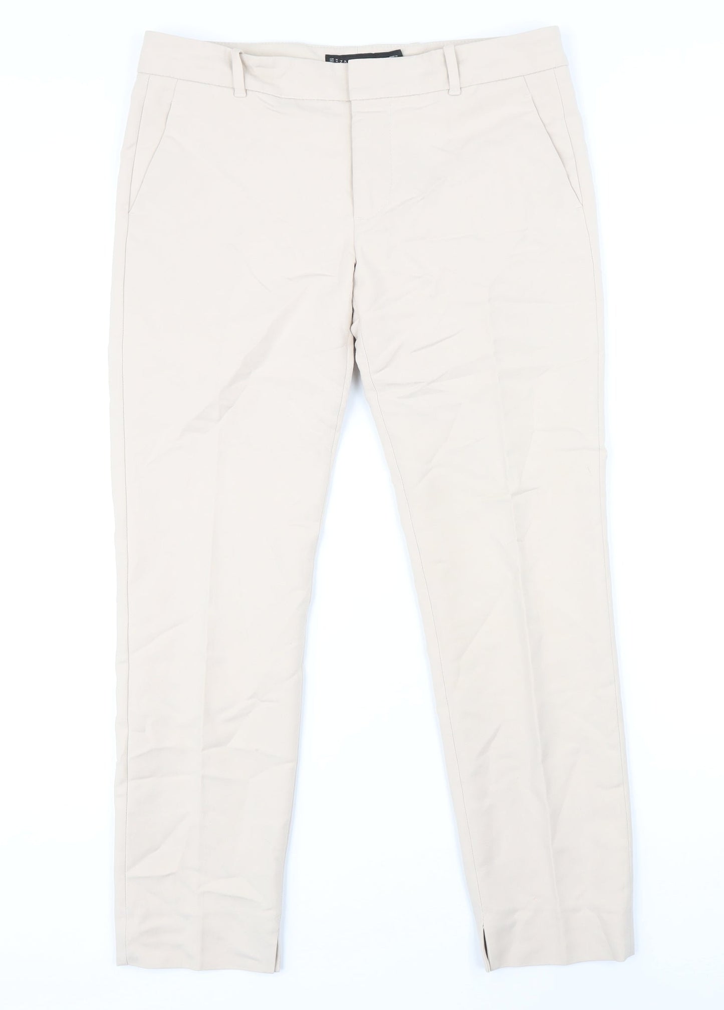 Womens UK Size M Zara Regular Fit  Beige Trousers