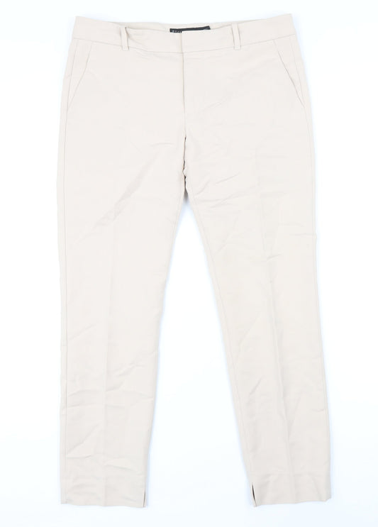 Womens UK Size M Zara Regular Fit  Beige Trousers