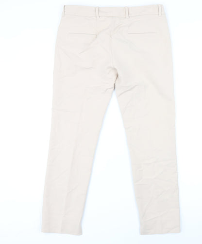 Womens UK Size M Zara Regular Fit  Beige Trousers