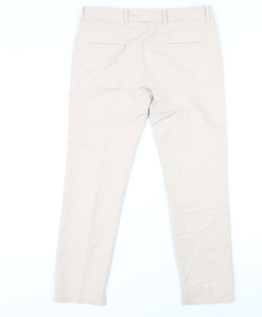 Womens UK Size M Zara Regular Fit  Beige Trousers