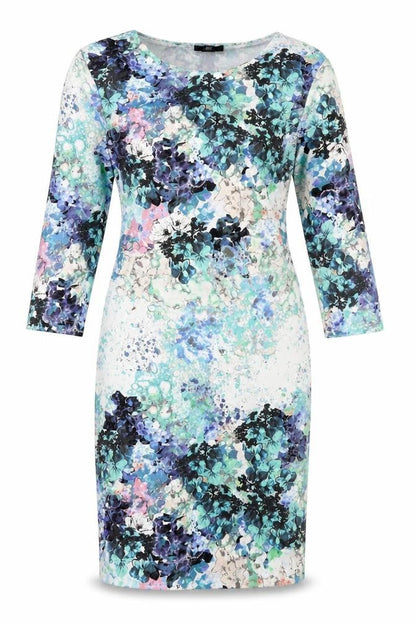 H&M Womens Multicoloured Floral Polyester Pencil Dress Size S Round Neck