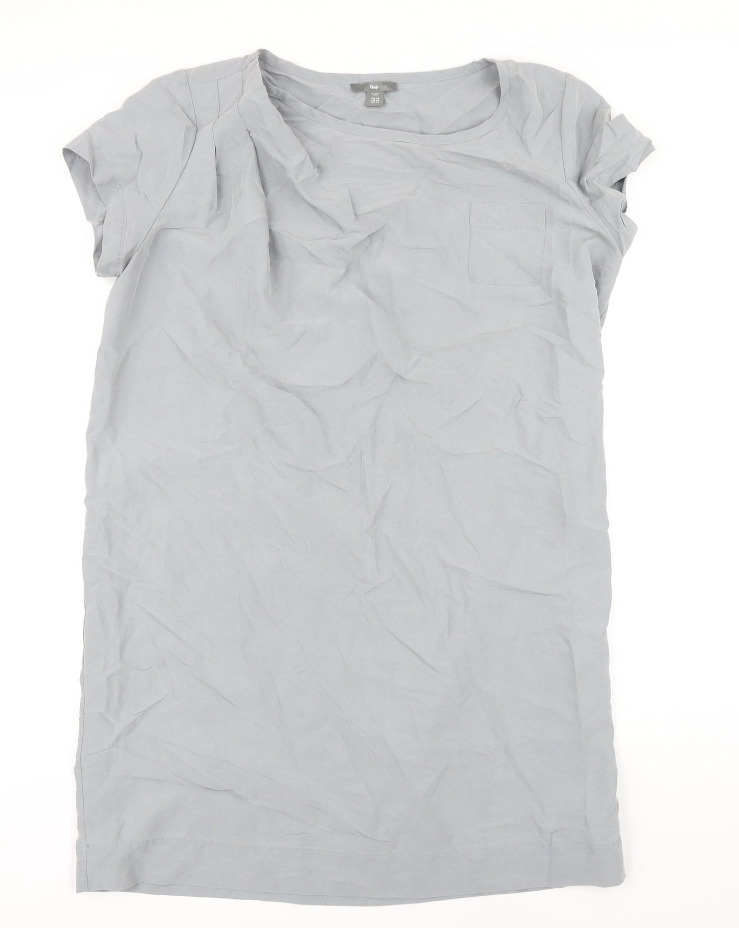 Gap Womens Grey Modal Shirt Dress Size 14 Round Neck - Pleated detail