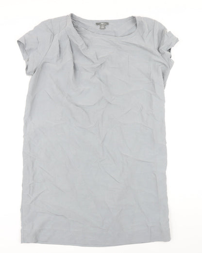 Gap Womens Grey Modal Shirt Dress Size 14 Round Neck - Pleated detail