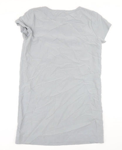 Gap Womens Grey Modal Shirt Dress Size 14 Round Neck - Pleated detail