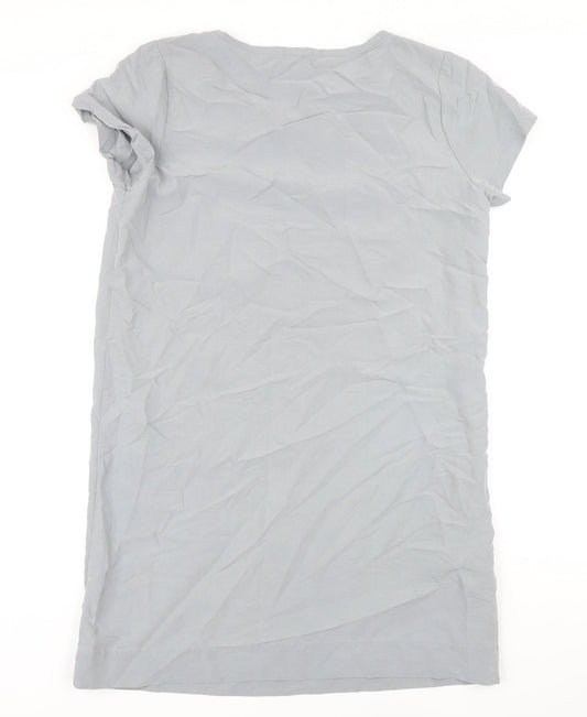 Gap Womens Grey Modal Shirt Dress Size 14 Round Neck - Pleated detail